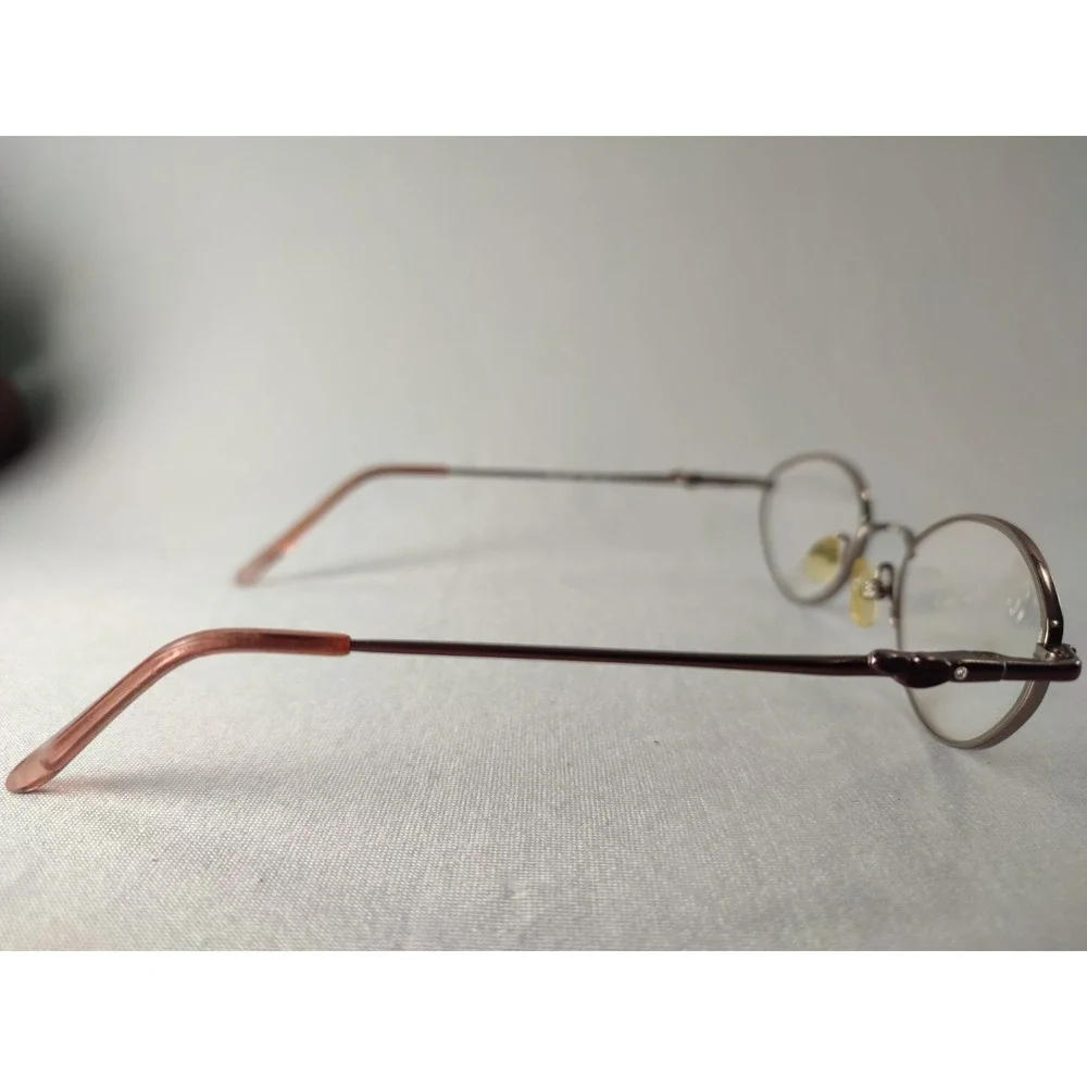 Saks Fifth Avenue UG9 Plum Burgundy Oval Metal‎ Eyeglass Frames Women 48-18-130